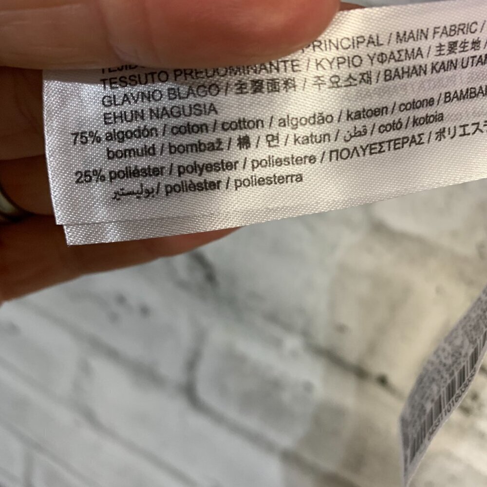 Zara Pointelle Knit Crochet Puff Sleeve Scoop Neck Lavender Cropped Sweater - Picture 10 of 13